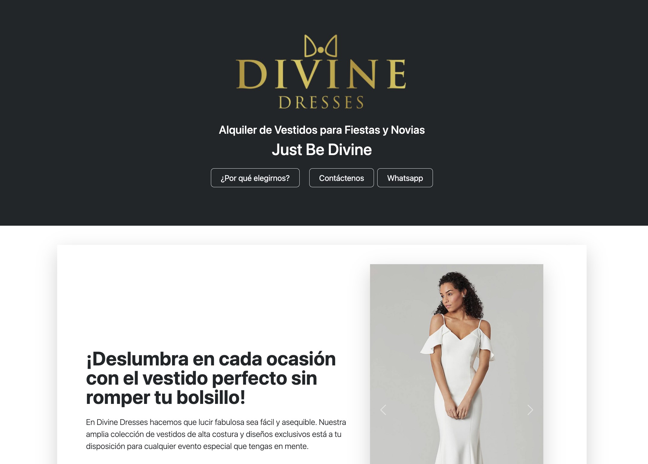 Divine Dresses RD — proyecto desarrollado por Coralan Multiservice